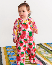 Load image into Gallery viewer, Strawberry Jam Organic Cotton Quilted Fleece Overalls
