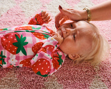 Load image into Gallery viewer, Strawberry Jam Organic Long Sleeve Zip Romper