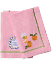 Load image into Gallery viewer, Supper Club Embroidered Linen Napkin Set
