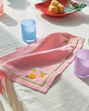 Load image into Gallery viewer, Supper Club Embroidered Linen Napkin Set