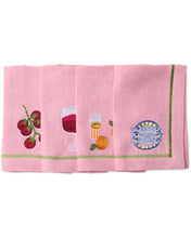 Load image into Gallery viewer, Supper Club Embroidered Linen Napkin Set