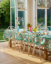 Load image into Gallery viewer, Tumbling Flowers Green Linen Tablecloth