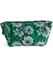 Load image into Gallery viewer, Tumbling Flowers Green Velvet Toiletry Bag