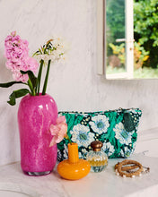Load image into Gallery viewer, Tumbling Flowers Green Velvet Toiletry Bag