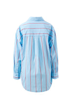 Load image into Gallery viewer, Peta Oversized Shirt - Fresh Blue/Red Stripe