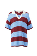 Load image into Gallery viewer, Mara Short Sleeve Knit Tunic - Mulberry Stripe