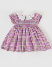 Load image into Gallery viewer, Flo Smocked Dress - Mauve Check