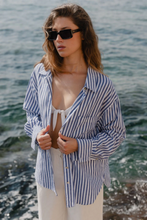 Load image into Gallery viewer, You Got This Oversized Cotton Shirt - Blue Stripe