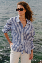 Load image into Gallery viewer, You Got This Oversized Cotton Shirt - Blue Stripe