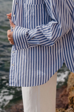 Load image into Gallery viewer, You Got This Oversized Cotton Shirt - Blue Stripe