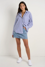 Load image into Gallery viewer, You Got This Oversized Cotton Shirt - Blue Stripe