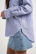 Load image into Gallery viewer, You Got This Oversized Cotton Shirt - Blue Stripe