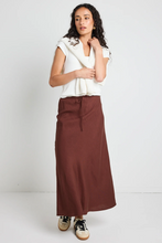 Load image into Gallery viewer, Summit Tie Waist Maxi Skirt - Choc