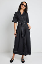 Load image into Gallery viewer, Service Midi Shirt Dress - Black