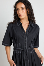 Load image into Gallery viewer, Service Midi Shirt Dress - Black