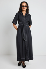 Load image into Gallery viewer, Service Midi Shirt Dress - Black
