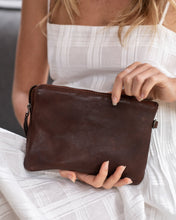 Load image into Gallery viewer, The Bindu Leather Clutch - Dark Cognac