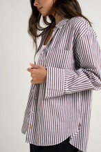 Load image into Gallery viewer, You Got This Oversized Shirt - Chocolate Stripe