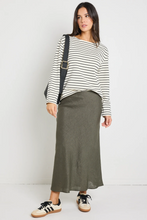 Load image into Gallery viewer, Bliss Linen Bias Midi Dress - Khaki