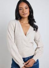 Load image into Gallery viewer, Charm Oat Marle Wrap Knit Jumper