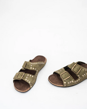 Load image into Gallery viewer, Leather Rivets Sandals - Khaki