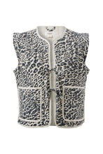 Load image into Gallery viewer, Tie Quilted Leopard Print Vest