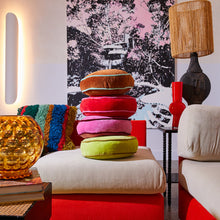 Load image into Gallery viewer, Castilo Round Velvet Cushion - Fuchsia