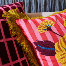 Load image into Gallery viewer, Annette Embroidered Cushion - Cosmo Pink