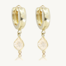 Load image into Gallery viewer, Herkimer Diamond Gold Huggies