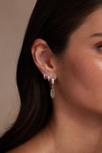 Load image into Gallery viewer, Herkimer Diamond Silver Huggies