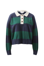 Load image into Gallery viewer, Long Sleeve Rugby Knit - Navy & Pine