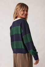 Load image into Gallery viewer, Long Sleeve Rugby Knit - Navy & Pine