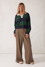 Load image into Gallery viewer, Long Sleeve Rugby Knit - Navy & Pine