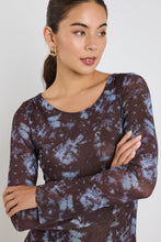 Load image into Gallery viewer, Promenade Tie Dye Mesh Long Sleeve Midi Dress