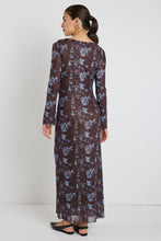Load image into Gallery viewer, Promenade Tie Dye Mesh Long Sleeve Midi Dress