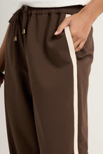 Load image into Gallery viewer, Townie Stripe Side Tape Wide Leg Pants - Chocolate
