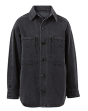 Load image into Gallery viewer, Bobbi Side Pocket Denim Shacket - Washed Black