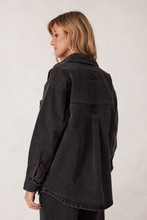 Load image into Gallery viewer, Bobbi Side Pocket Denim Shacket - Washed Black