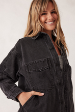 Load image into Gallery viewer, Bobbi Side Pocket Denim Shacket - Washed Black