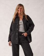 Load image into Gallery viewer, Bobbi Side Pocket Denim Shacket - Washed Black
