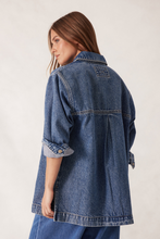 Load image into Gallery viewer, Goldie Longline Denim Shacket - Fresh Indigo