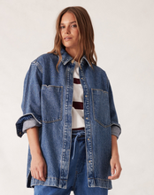 Load image into Gallery viewer, Goldie Longline Denim Shacket - Fresh Indigo