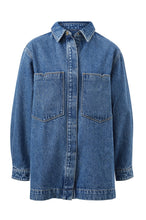 Load image into Gallery viewer, Goldie Longline Denim Shacket - Fresh Indigo