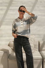 Load image into Gallery viewer, Long Sleeve Rugby Knit - Grey & Oatmeal Marle