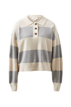 Load image into Gallery viewer, Long Sleeve Rugby Knit - Grey & Oatmeal Marle