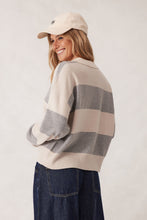 Load image into Gallery viewer, Long Sleeve Rugby Knit - Grey & Oatmeal Marle