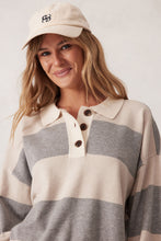 Load image into Gallery viewer, Long Sleeve Rugby Knit - Grey & Oatmeal Marle