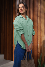 Load image into Gallery viewer, Peta Oversized Shirt - Green Stripe