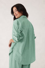 Load image into Gallery viewer, Peta Oversized Shirt - Green Stripe