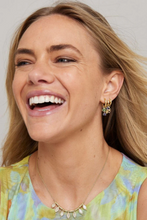 Load image into Gallery viewer, Textured Paperclip Gold Huggies & Mila Charms